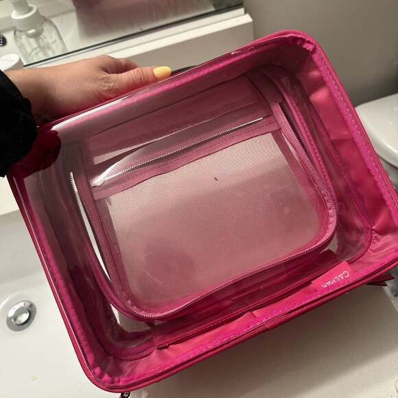 CALPAK Large Clear Cosmetics Case Dragonfruit - Picture 2 of 4